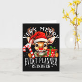 Zeer vrolijke evenementenplanner rendier kerst mat kaart (Gele Bloem)