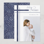 Zeer Vrolijke Faux Folie Een Foto Religieuze Kerst Feestdagenkaart (Voorkant / Achterkant)