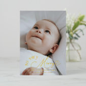 Zeer vrolijke geboorteaankondiging folie uitnodiging (Staand Voorkant)