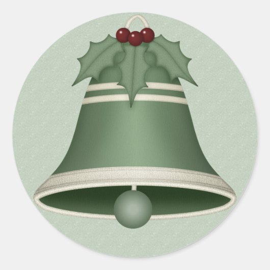 Zeer vrolijke groene kerstbel Stickers (Voorkant)