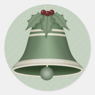 Zeer vrolijke groene kerstbel Stickers
