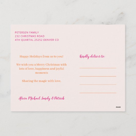 Zeer Vrolijke Kerst feestdagen grote typografie (Achterkant)