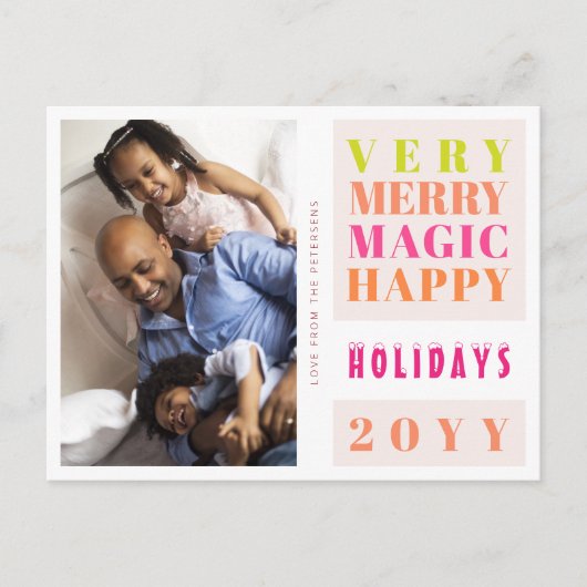 Zeer Vrolijke Kerst feestdagen grote typografie (Voorkant)