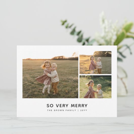 Zeer vrolijke kerst lieve Kinder foto Feestdagenkaart (Staand voorkant)