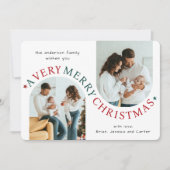 Zeer vrolijke kerst moderne boog foto feestdagenkaart (Voorkant)