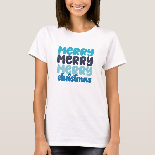 Zeer vrolijke kerst vetgedrukte letters t-shirt (Voorkant)