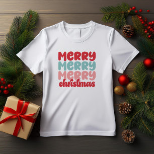 Zeer vrolijke kerst vetgedrukte letters t-shirt