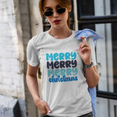 Zeer vrolijke kerst vetgedrukte letters t-shirt