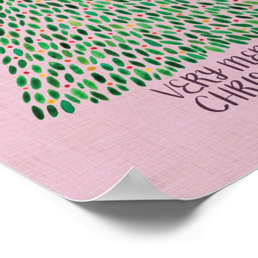 Zeer vrolijke kerst Waterverf vakantie art print (Hoek)