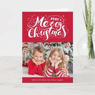 Zeer Vrolijke Kerstfoto Vakantie Groet Kaart