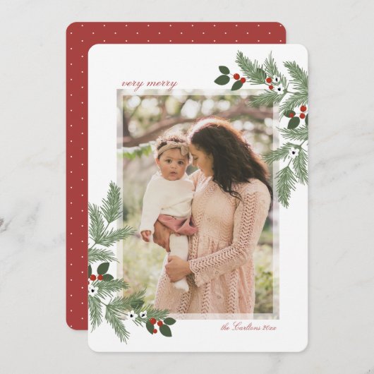 Zeer vrolijke kerstkaart kaart (Voorkant / Achterkant)