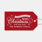 Zeer Vrolijke Kerstmis Script Vakantie Cadeaulabel (Voorkant (Horizontaal))