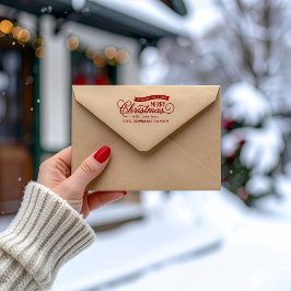 Zeer Vrolijke Kerstmis Script Vakantie Rubberstempel