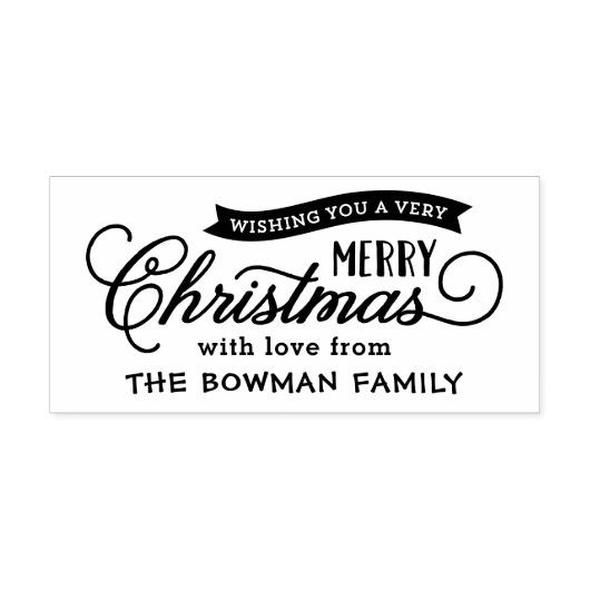 Zeer Vrolijke Kerstmis Script Vakantie Rubberstempel (Afrduk)