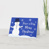 Zeer Vrolijke Kerstmis Sneeuwman Feestdagen Kaart (Voorkant)