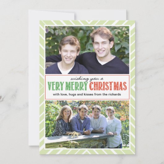 Zeer Vrolijke Kerstmis wenst x2 Feestdagenkaart (Voorkant)