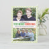 Zeer Vrolijke Kerstmis wenst x2 Feestdagenkaart (Staand voorkant)