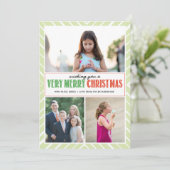 Zeer Vrolijke Kerstmis wenst x3 Feestdagenkaart (Staand voorkant)