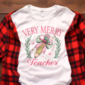 Zeer vrolijke leraar Coquette Kerstmis Tri-Blend Shirt