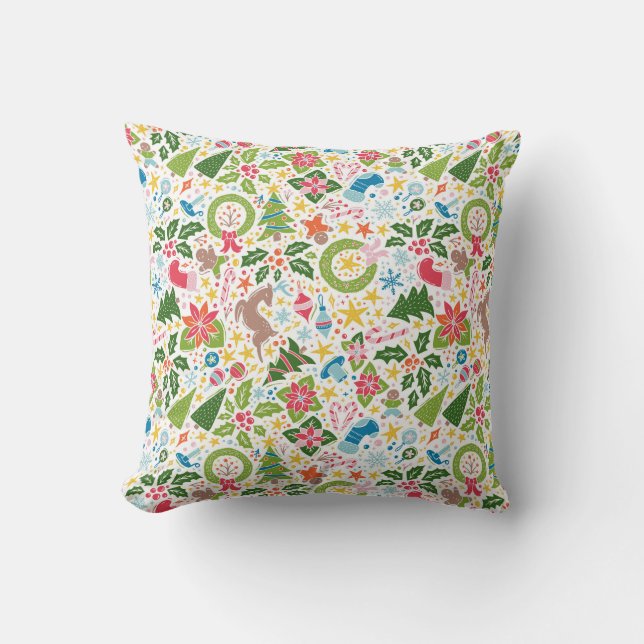 Zeer vrolijke Maximalist Bright Christmas Kussen (Voorkant)