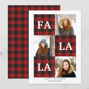 Zeer vrolijke plaid   Fa La La 3 Foto Feestdagenkaart