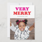 Zeer vrolijke retro typografie  | Vakantiefoto Feestdagenkaart (Voorkant)