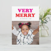 Zeer vrolijke retro typografie  | Vakantiefoto Feestdagenkaart (Staand voorkant)