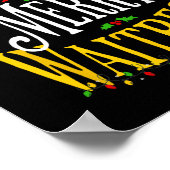 Zeer vrolijke serveerster kerstvakantie server Paj Poster (Hoek)