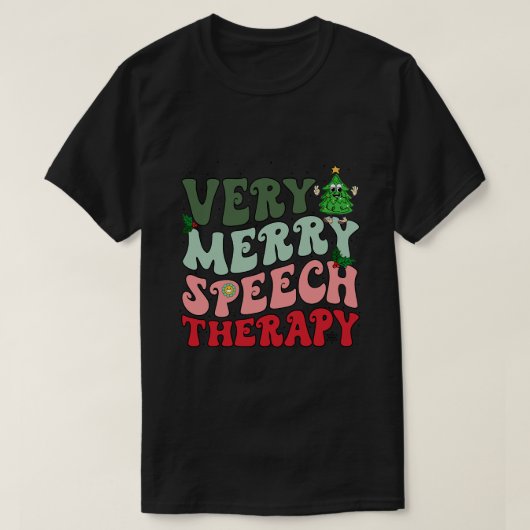 Zeer Vrolijke Speech Therapeut Kerstmis SLP Xmas T T-shirt (Design voorkant)