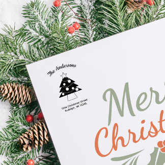 Zeer vrolijke sterrenlicht kerstboom  zelfinktende stempel