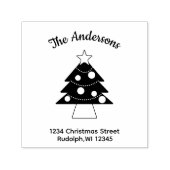 Zeer vrolijke sterrenlicht kerstboom  zelfinktende stempel (Design)