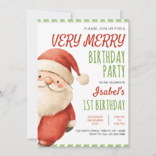 Zeer vrolijke verjaardag Kerstman Kaart