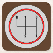 Zeer vun 4-snelheidsklasse Shift-knop Grafisch Ond Kartonnen Onderzetters (Voorkant)