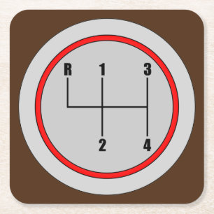 Zeer vun 4-snelheidsklasse Shift-knop Grafisch Ond Kartonnen Onderzetters