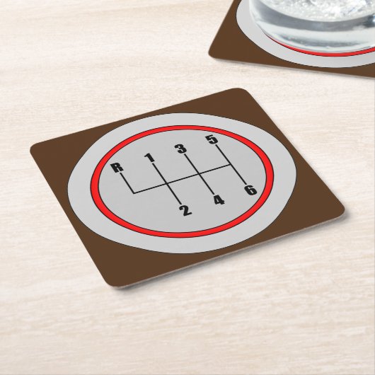 Zeer vun 6-speed Shift Knob Graphic Onderzetter se (Schuin)