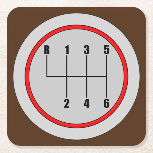Zeer vun 6-speed Shift Knob Graphic Onderzetter se (Voorkant)