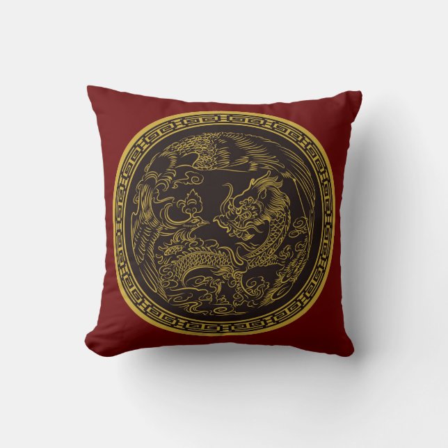 Zeer vun Chinees dragon Sierkussen (Voorkant)
