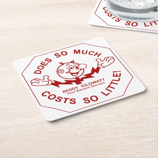 Zeer vun Reddy Kilowatt Onderzetter set (Schuin)