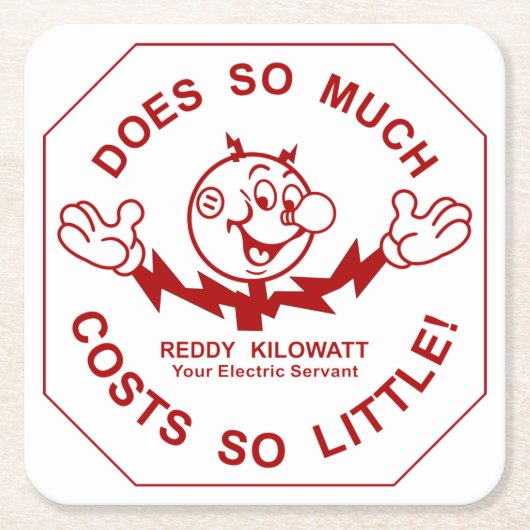 Zeer vun Reddy Kilowatt Onderzetter set (Voorkant)