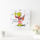 Zeer vun, roodstalen Kilowatt wandklok (Huis)