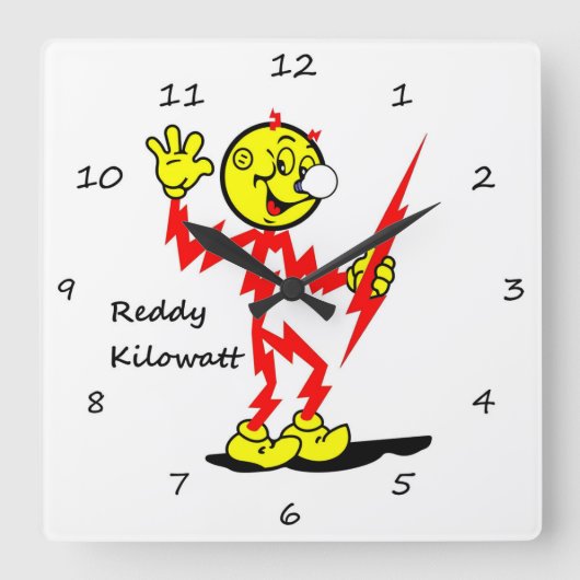 Zeer vun, roodstalen Kilowatt wandklok (Voorkant)
