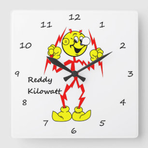 Zeer vun, roodstalen Kilowatt wandklok