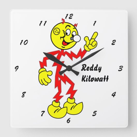 Zeer vun, roodstalen Kilowatt wandklok (Voorkant)