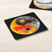 Zeer vun Yin en Yang Sun en Moon Kartonnen Onderzetters (Schuin)