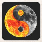 Zeer vun Yin en Yang Sun en Moon Kartonnen Onderzetters (Voorkant)