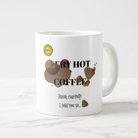 Zeer warme koffie grote koffiekop (Voorkant rechts)