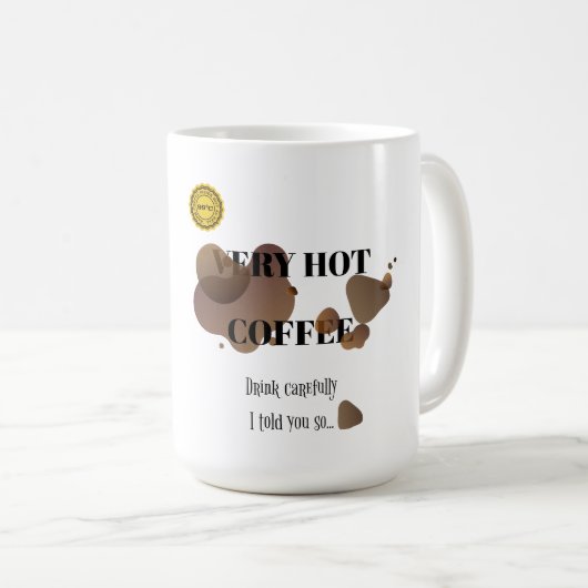 Zeer warme koffie koffiemok (Voorkant rechts)