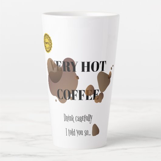 Zeer warme koffie latte mok (Voorkant)