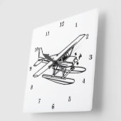 Zeer wollig vliegtuig op drijvende wandklok (Hoek)