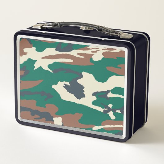 Zeer wollige Camouflage Metaal Lunch Box (Achterkant)